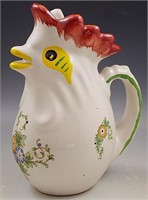 DERUTA POTTERY ITALY FOLK LARGE ROOSTER PITCHER 8"