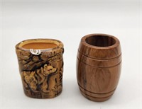 Wood & Ceramic Pencil or Brush Pots