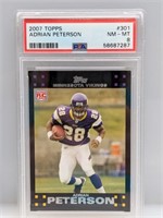 2007 Topps Adrian Peterson RC 301 PSA 8