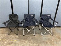 2 Coleman & 1 Unmarked Folding Chairs