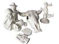 9 pieces ceramic bisque statues to paint