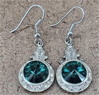 Limani Emerald Swarvosk Dangle Earrings