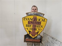 EVANGELICAL Church DALEVILLE Sign 23 x 31"