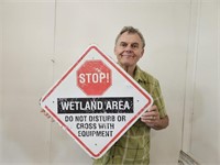 STOP WETLAND AREA Metal Sign 18"