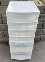 SIX DRAWER PLASTIC STORAGE UNIT