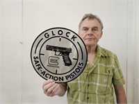 12" Metal GLOCK GUN Sign