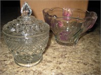 Art Glass Bowl & Sugar Bowl with lid "Wextford" ?