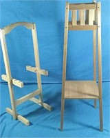 Plant stand 11" x 11" x 36" & wooden stand 29" h