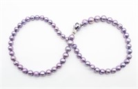 Adjustable Royal Purple Pearl Necklace