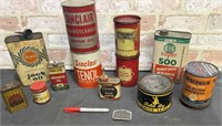 SELECTION OF VINTAGE OIL CANS & OTHER