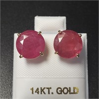 $1380 14K  Ruby(7ct) Earrings