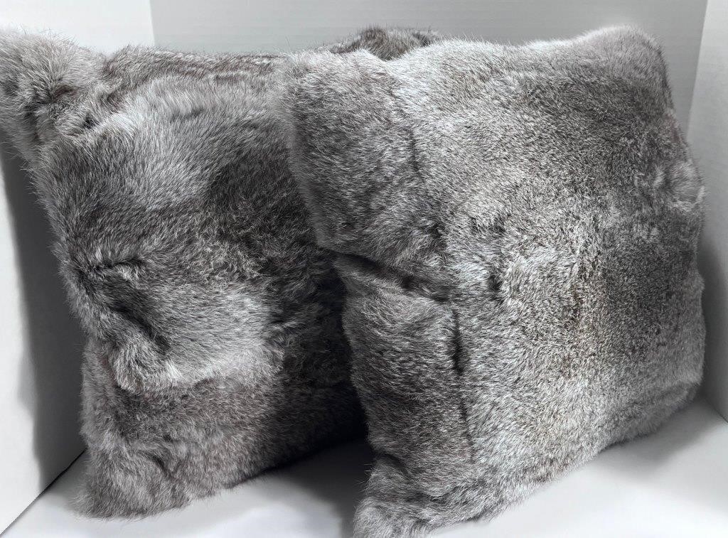Natural Fur Throw Pillow Covers Real Rabbit Fur