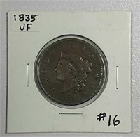 1835  Coronet Large Cent   VF