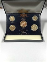 2000  24-Kt Gold plated 5 coin year set