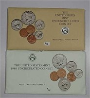 1989 & 1990  US. Mint  Uncirculated sets