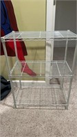 3 shelf metal stand  approximately 23” x 30.5” x