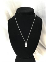 14K White Gold Eternity Knot Diamond Necklace