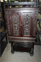 Antique Wooden Cabinet, no back 27.5x16.5x53H