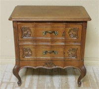 Louis XV Style Serpentine Front Oak Side Chest.