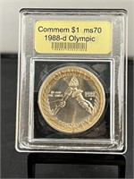 1988D Olympiad Commemorative Dollar USCG MS 70