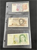 3 Foreign Currency Notes