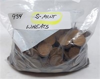Approx. 934 “S” Mint Wheat Cents