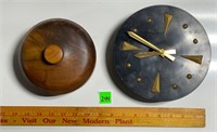 Decorative Wall Clock&Wooden Bowl w/lid