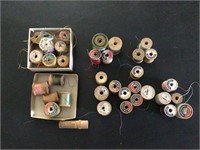 Wooden Thread Spool Lot - Vintage