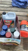 Oil, antifreeze, spray paint