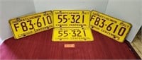 4 Vintage 1967 Centennial License Plates