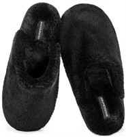 WFF8635  Snug Leaves Memory Foam Slippers, Black