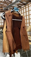 Women's Leather Vest, 2 Sm., 1 Large