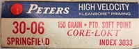 Peters 30-06/150GR box of ammunition