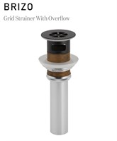 Grid Strainer Drain w/Overflow-Black RP72412BL