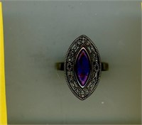 Sterling Ring S6.5 Purple Vintage