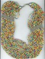 Multi Color Glass Bead Necklace 24”