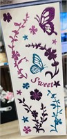 New- Glitter Floral and Butterfly Stickers