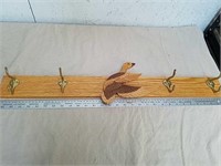 Decorative wood for hook wall coat hanger with