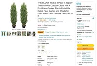 N3096  Bloom Times Topiary Trees, 4ft, Set of 2