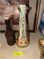 Jim Beam decanter and other glass bottle