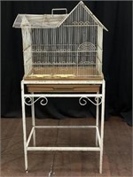 Vintage Wire Bird Cage W/ Metal Stand