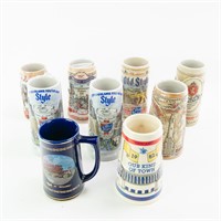 (9) Assorted Beer Stein Collection