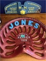 Jones Manual Reaper Machine Seat and  Ransomes,