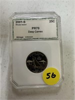 2001S Rhode Island Quarter Graded Proof 70