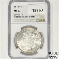 1878-S Morgan Silver Dollar NGC MS63