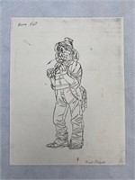 TSR AD&D “Male DWARF” Farmer Signed Sketch Print