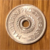 1965 Hungary 2 Filler Aluminum Coin