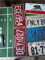 A variety of different license plates