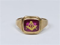 5.62 Gram Gold Tone Unmarked Masonic Ring