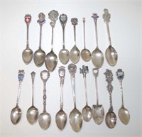 Collection silver souvenir teaspoons